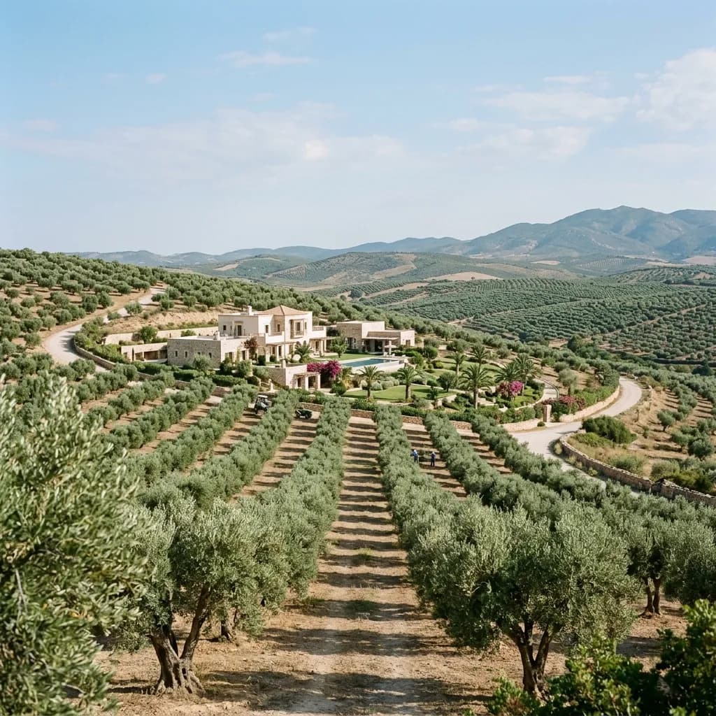 Sprawling Tunisian olive groves